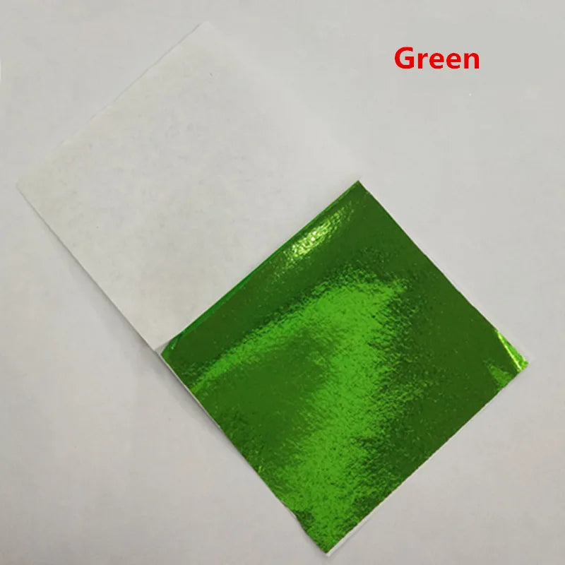 100pcs Color Imitation Gold Leaf Foil Sheets Copper Leaf for Gilding Art Work Nail Decoration 9X9cm Rose Gold Leaf Foil Paper