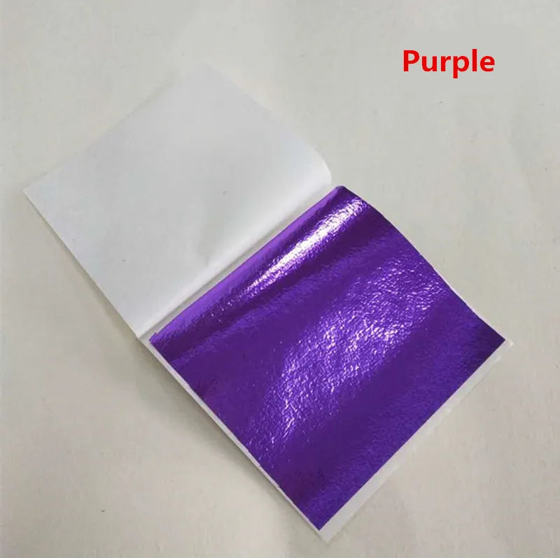 100pcs Color Imitation Gold Leaf Foil Sheets Copper Leaf for Gilding Art Work Nail Decoration 9X9cm Rose Gold Leaf Foil Paper