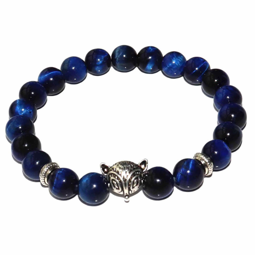 Natural Stone Men's Beaded Jewelry Crystal Agates Jades Tiger Eye Stone Beaded Fox Bracelets Party Gift Stretch Yoga Jewelry