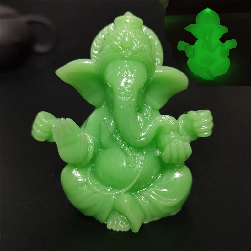 Bronze Color Lord Ganesha Statue Buddha Ornaments Elephant Hindu God Sculpture Figurines Home Office Decoration Buddha Statues