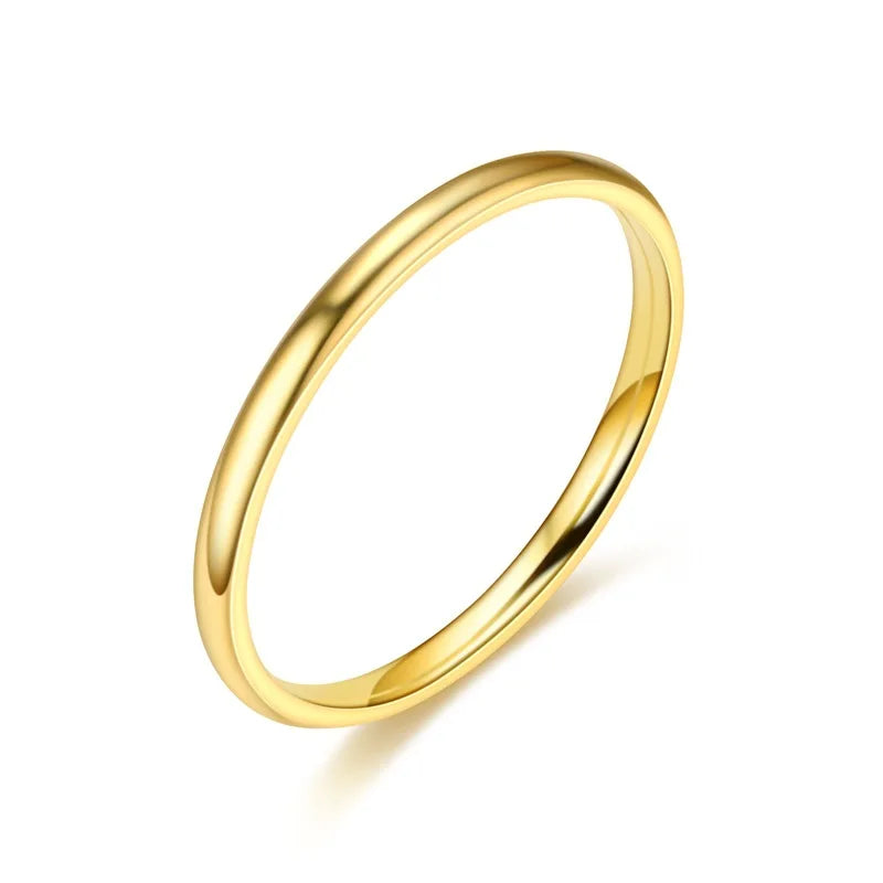 2mm Thin Rings For Man Women Girl Solid Stainless Steel Minimalist Ring  Elegant Party Tail Ring Couple Rings