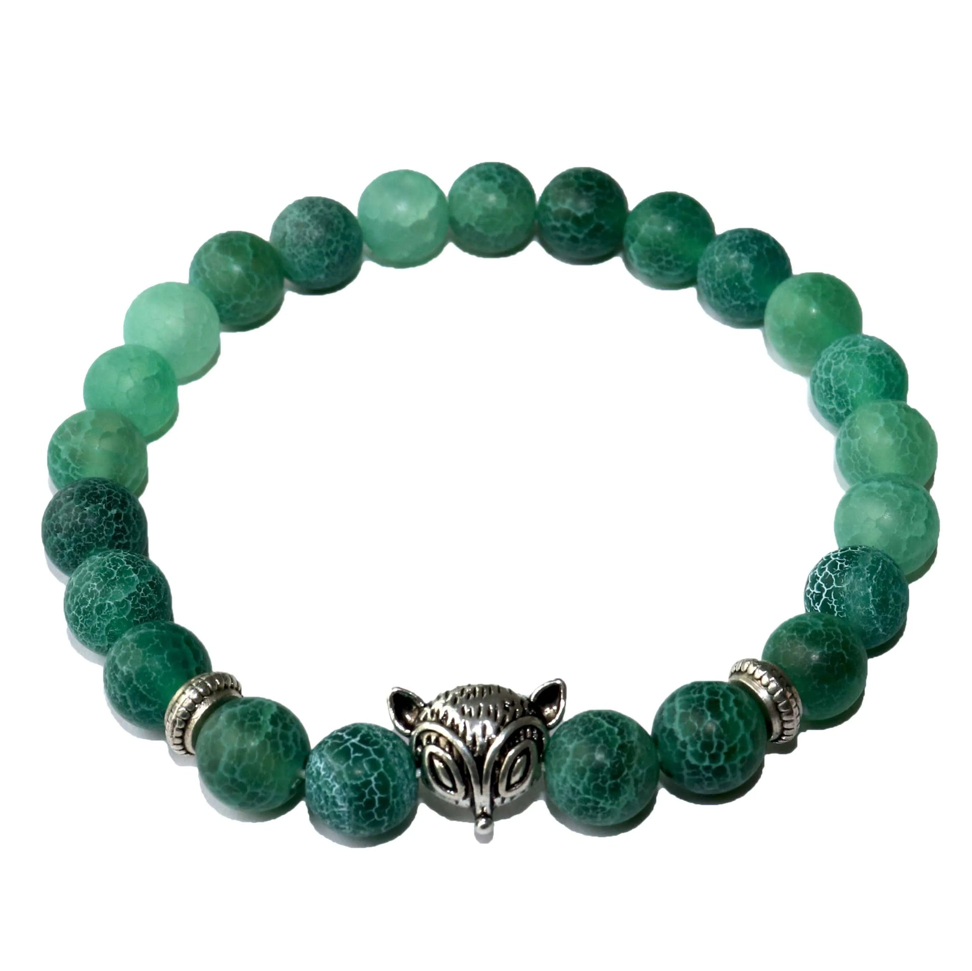 Natural Stone Men's Beaded Jewelry Crystal Agates Jades Tiger Eye Stone Beaded Fox Bracelets Party Gift Stretch Yoga Jewelry