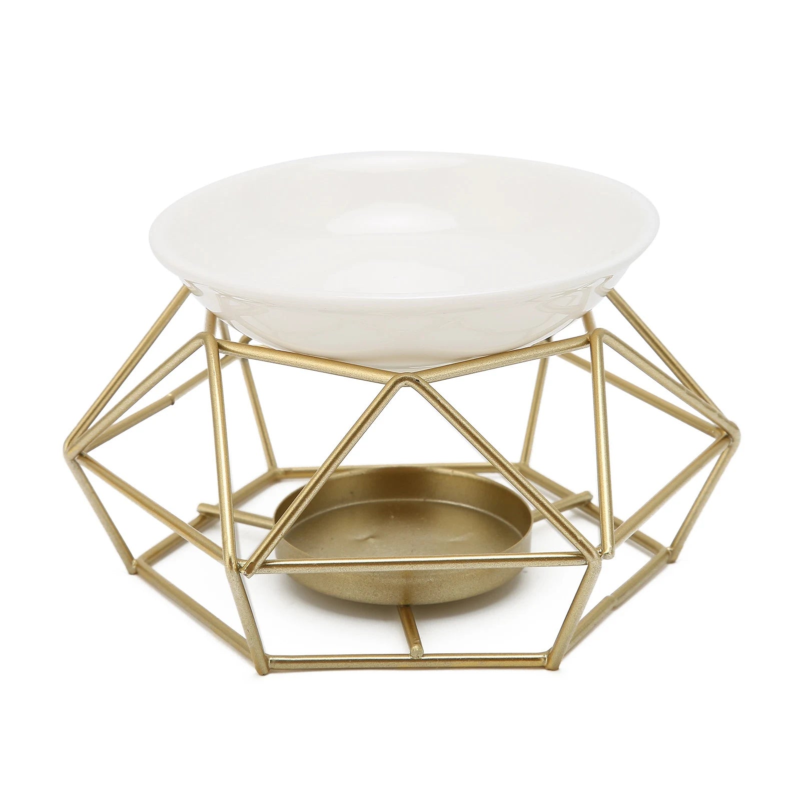Essential Oil Burner Ceramic Tealight Candle Holder Oil Burner Hollow Out Iron Base Aroma Diffuser For Home Decoration Easily