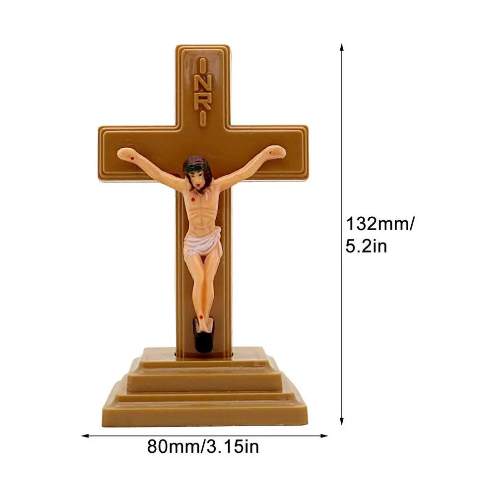 Luminous Church Crucifix Figurines Jesus Christ On The Stand Cross Wall Crosses Antique Home Chapel Decoration Wall