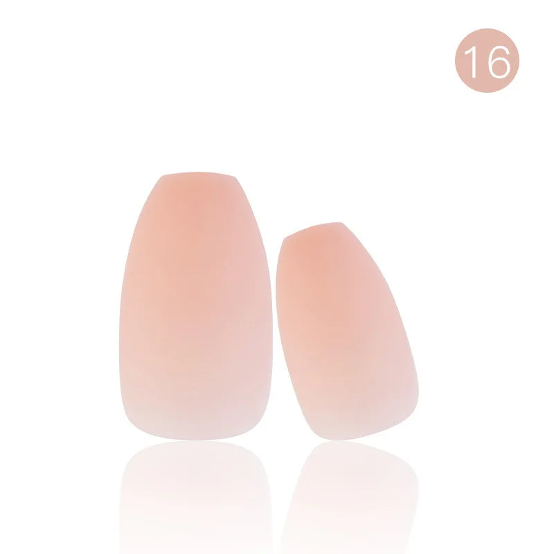 24tips/pc French White Fake Nails Matte /Glossy Detachable Long Square Natural False Press on Nails Manicure Faux Ongles