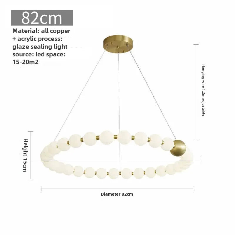 Modern Minimalist Necklace Shaped Glass Ball Pendant Light, Magic Bean Living Room Long Dining Table Light, Pendant Light