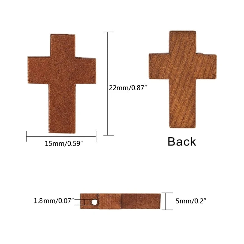 Pack of 50pcs Wood Cross Holding Church Utensil Religious Souvenir Comfort Holding Crosses Home Decors Ornament