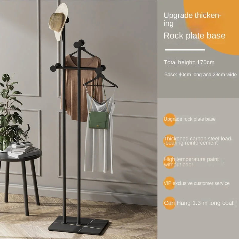 Home Room Furniture Household Clothes Storage Hanger Floor Standing Removable Metal Iron Art Coat Rack Bedroom Minimalist Rack