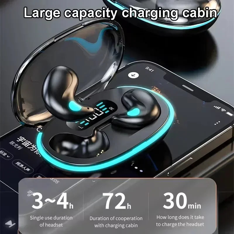 X55 Sleeping Earbuds Wireless Mini Headphones For Work TWS Bluetooth Earphone Stereo Hidden Headsets with Mic HD Call Waterproof