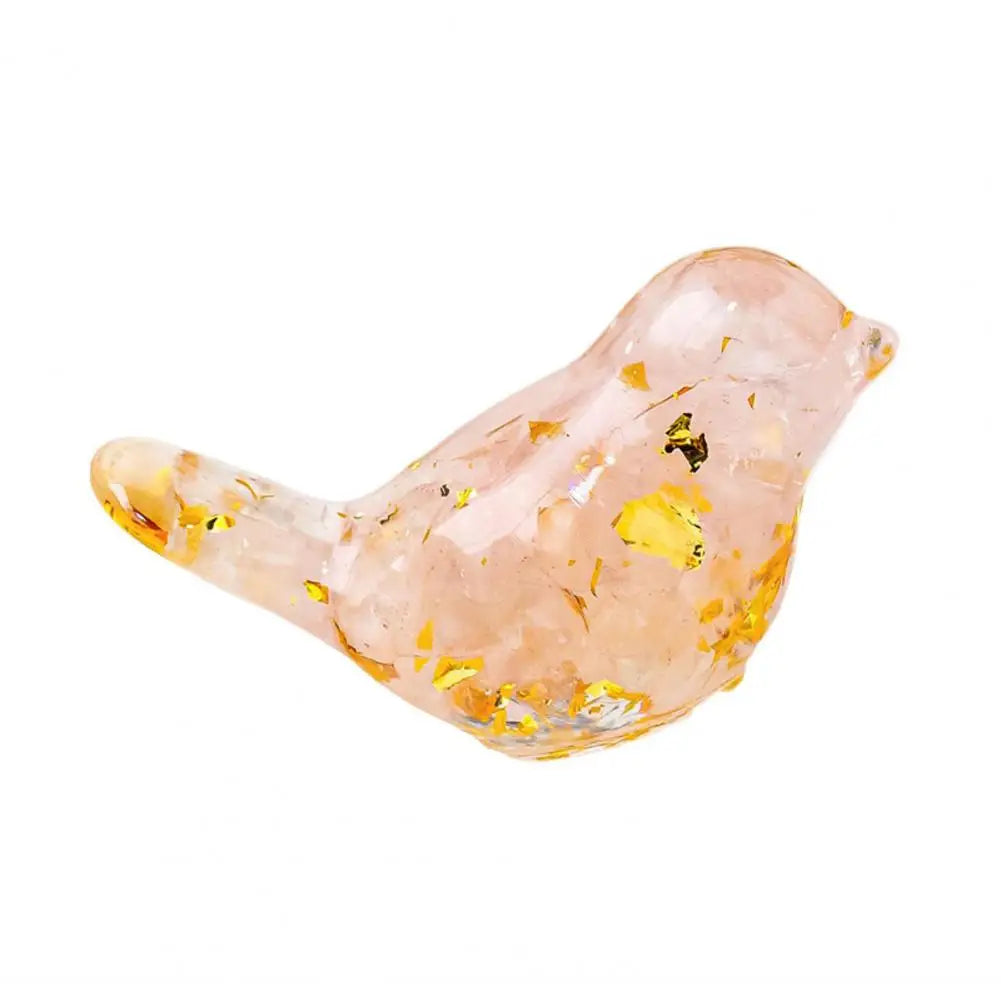 Natural Stone Colorful Bird Figurine Positive Healing Energy Hand-carved Faux Crystal Mini Bird Statue Home Office Desktop Decor