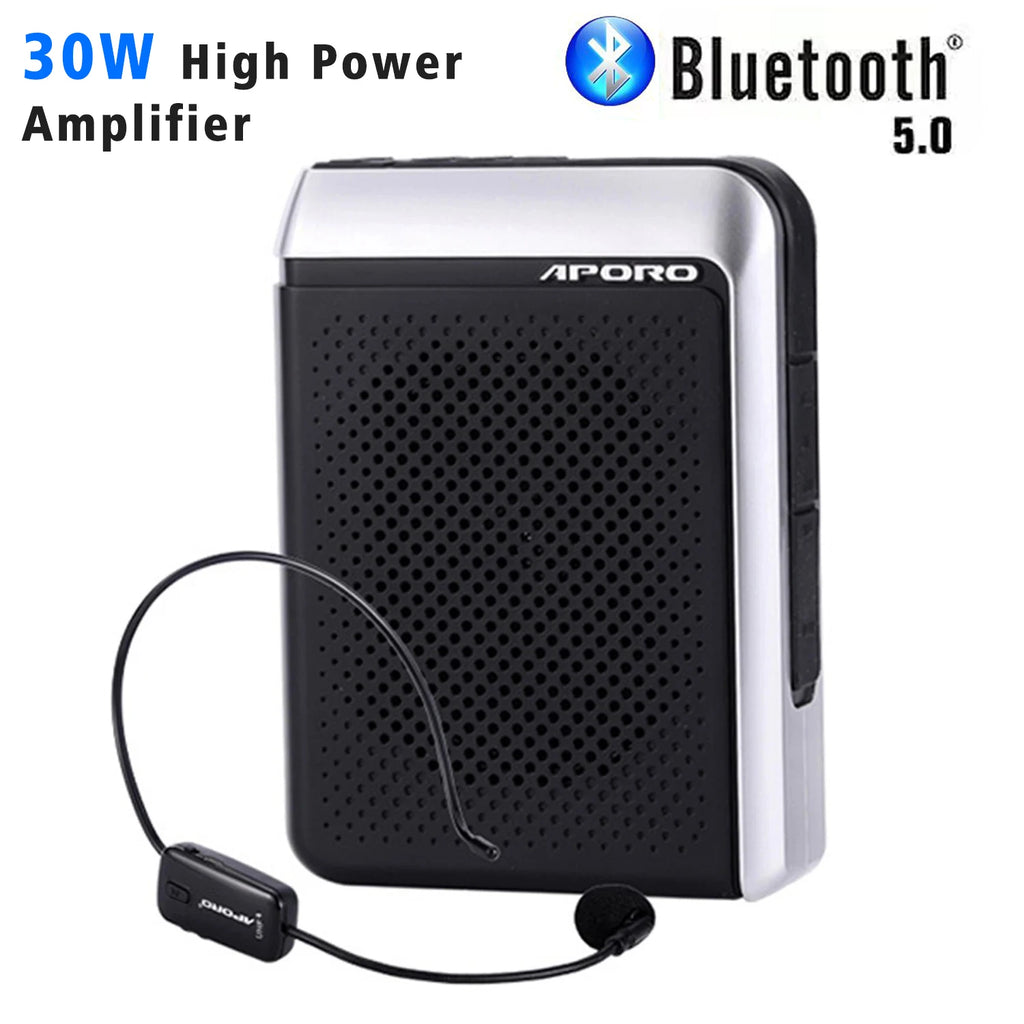 T18 Amplifier 30W 2.4G  Wireless Microphone Bluetooth 5.0 Speaker College Teacher School Tour Guide Portable FM Radio