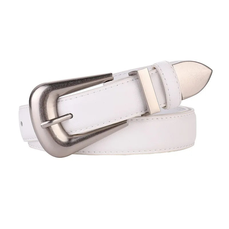 Genuine Leather Belt for Women Burgundy Leather Fashion Belts with Gold Metal Buckle Casual Luxury for Jeans Dresses