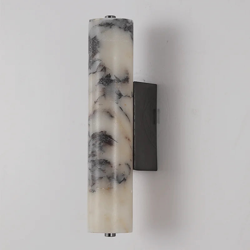 New Bedroom Wall Lamp Italian Style Natural Stone Black Marble Light Luxury Bedside Living Room Decoration Modern Wall Sconces
