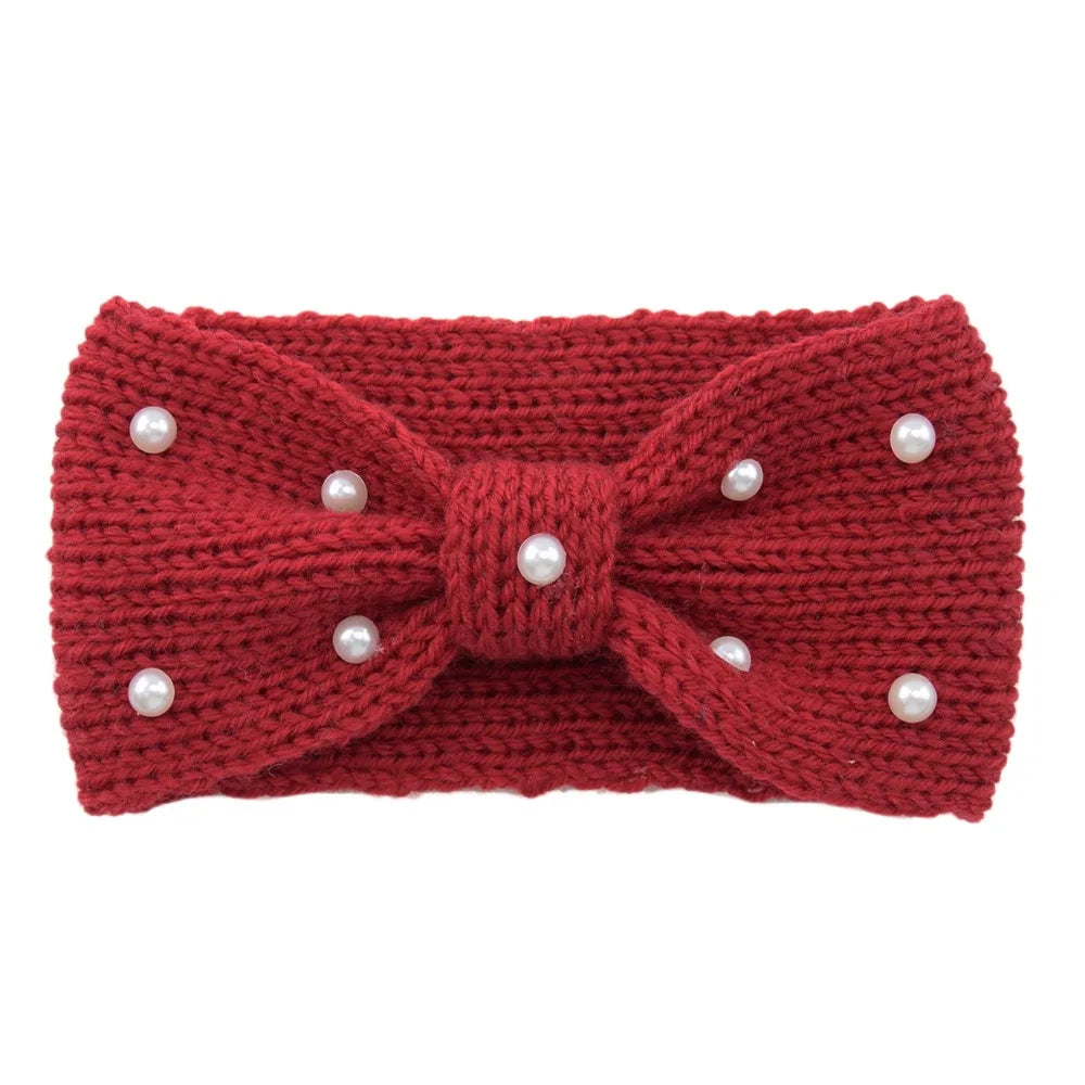 New Bowknot Pearl Headbands for Woman Solid Wash Face Hairband Elastic Sports Yoga Headwear Girls Hair Band Hair Accessories