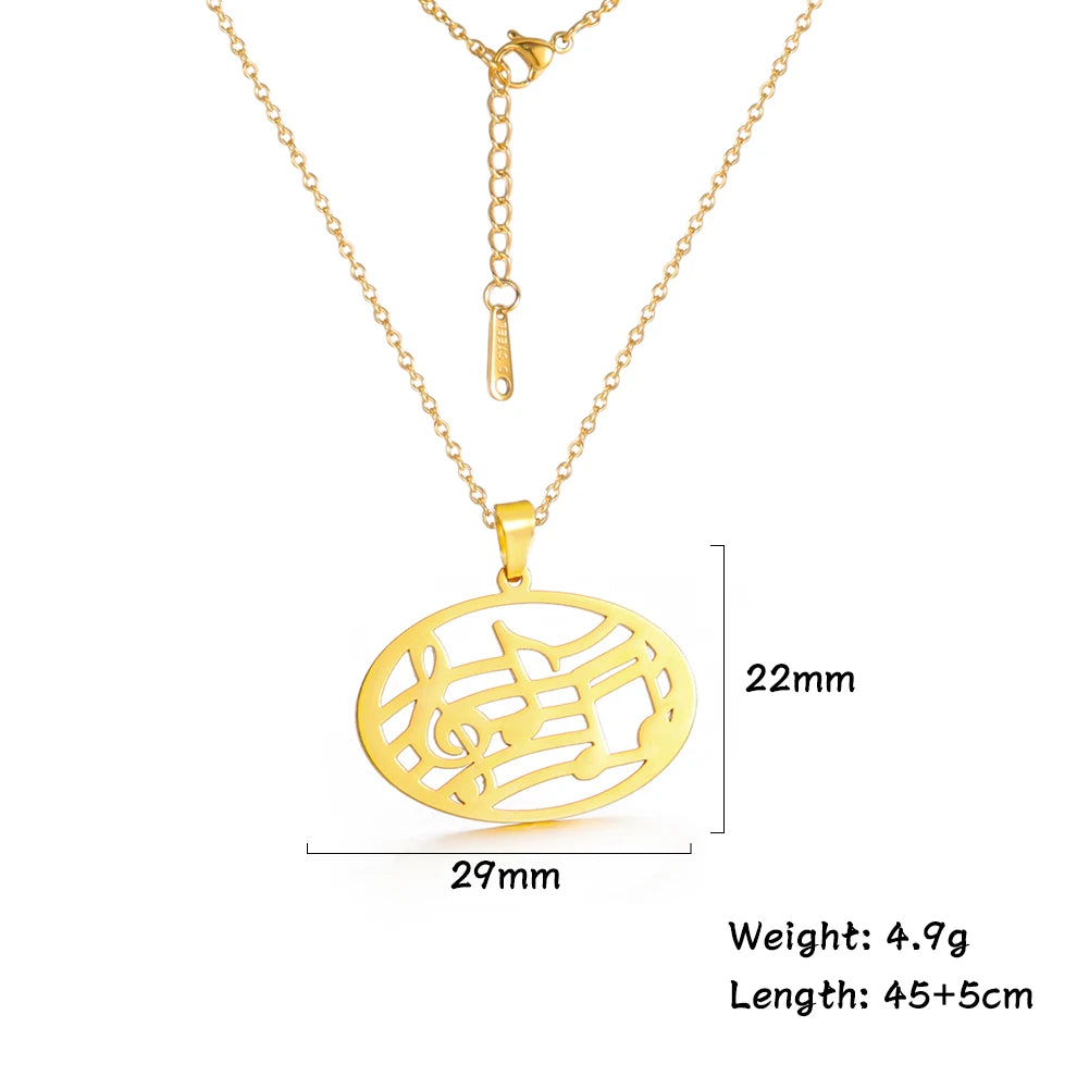 Amaxer Heart Music Note Necklace Treble Clef Music Staff Pendant Choker Clavicle Chain Artist Concert Jewelry Gift