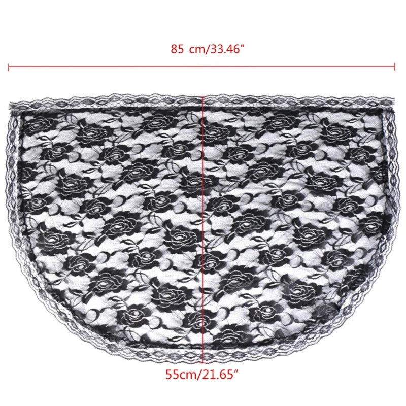 Lace Shawl Mantilla Catholic Veil Lightweight Tassel Scarf Floral Embroidery