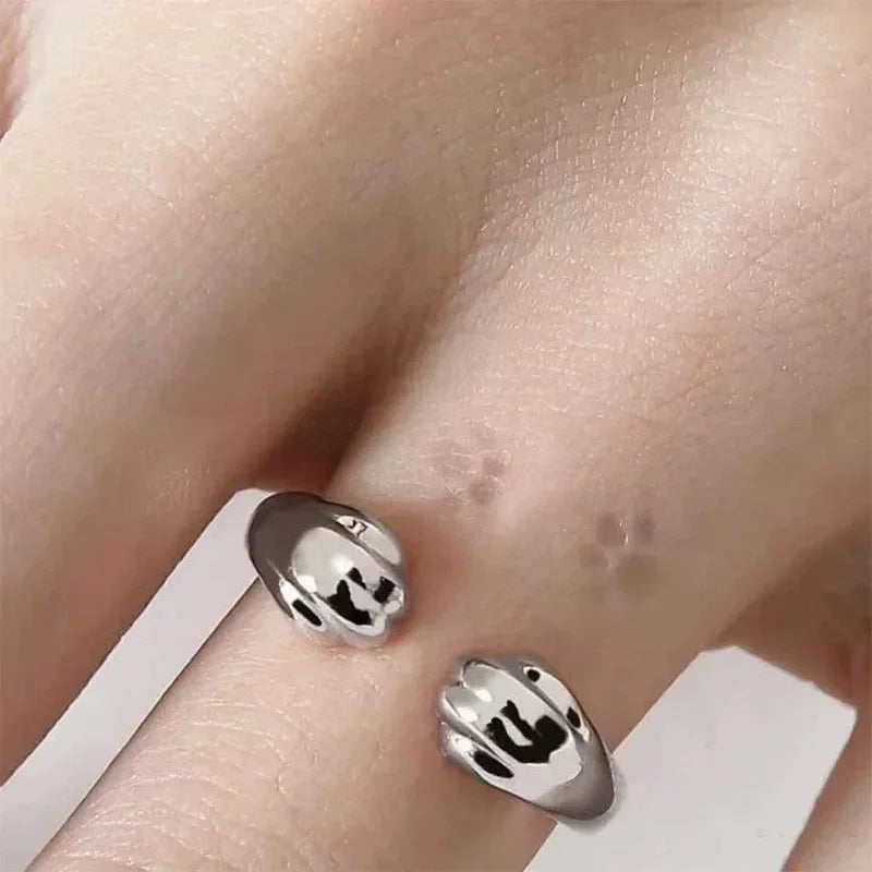 Adjustable Ring Novelty Love Hug Charms Open Band Minimalist for Men Women 925 Sterling Silver Couple Lover Dating Jewelry