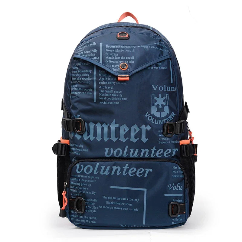 VOLUNTEER Travel Backpacks Men Fashion Hiking Sports Waterproof College Backpack Man Commuter Light Weight Oxford Bag 1518-03A