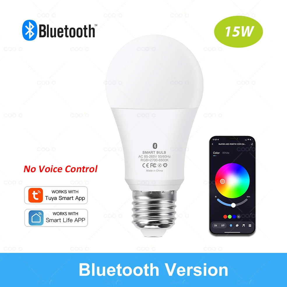 ZigBee Tuya Wifi Bluetooth LED Bulb Smart Life App Control Dimmable GU10 E27 E14 RGB CW Smart Light Bulbs Work With Alexa Google