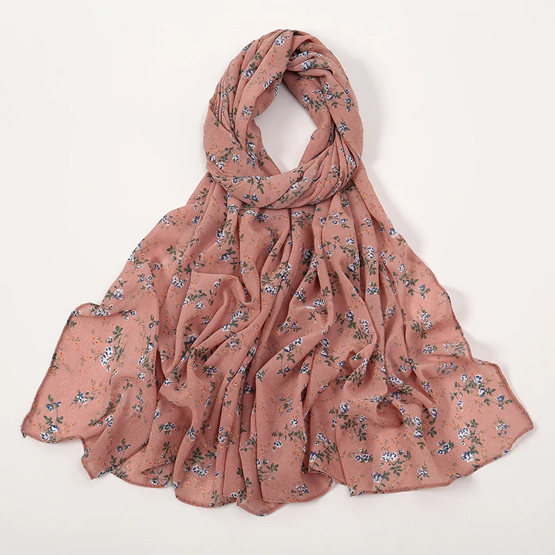 Newest Print Chiffon Headscarf Shawls Long Elegant Muslim Women Hijab Ladies Soft Simple Scarf Stoles Factory Wholesale 180*70cm