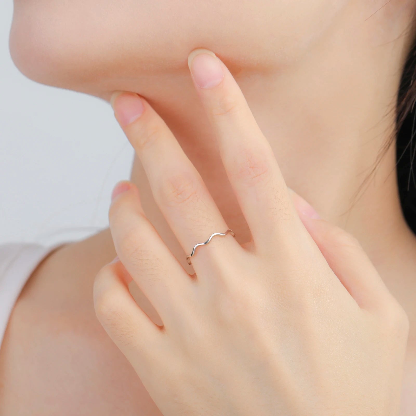 Skyrim Wave Ring Stainless Steel Gold Color V Shape Women‘s Finger Rings Minimalist Wedding Jewelry Gift Wholesale New In