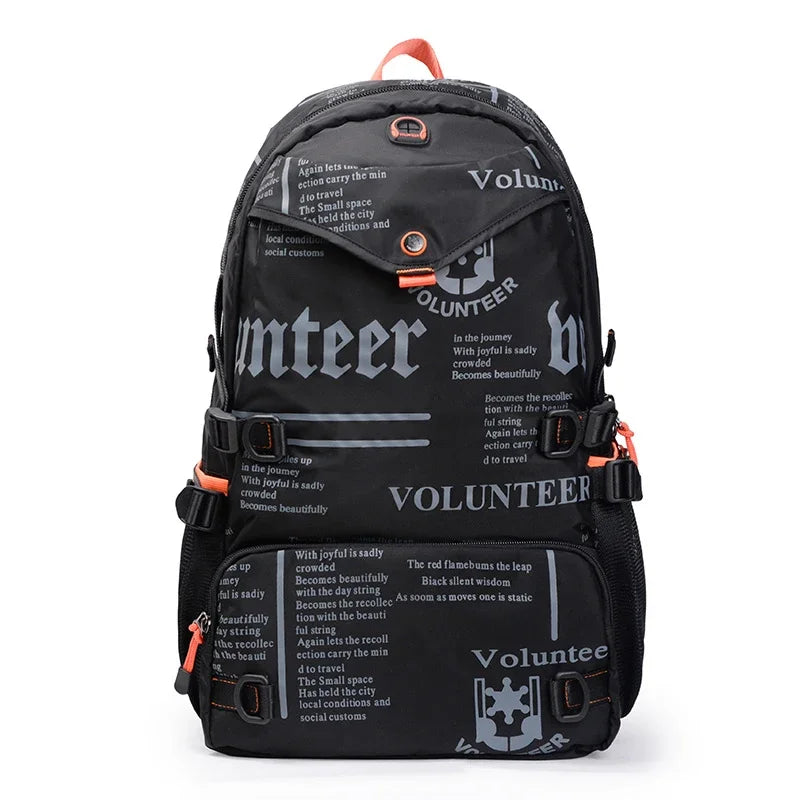 VOLUNTEER Travel Backpacks Men Fashion Hiking Sports Waterproof College Backpack Man Commuter Light Weight Oxford Bag 1518-03A