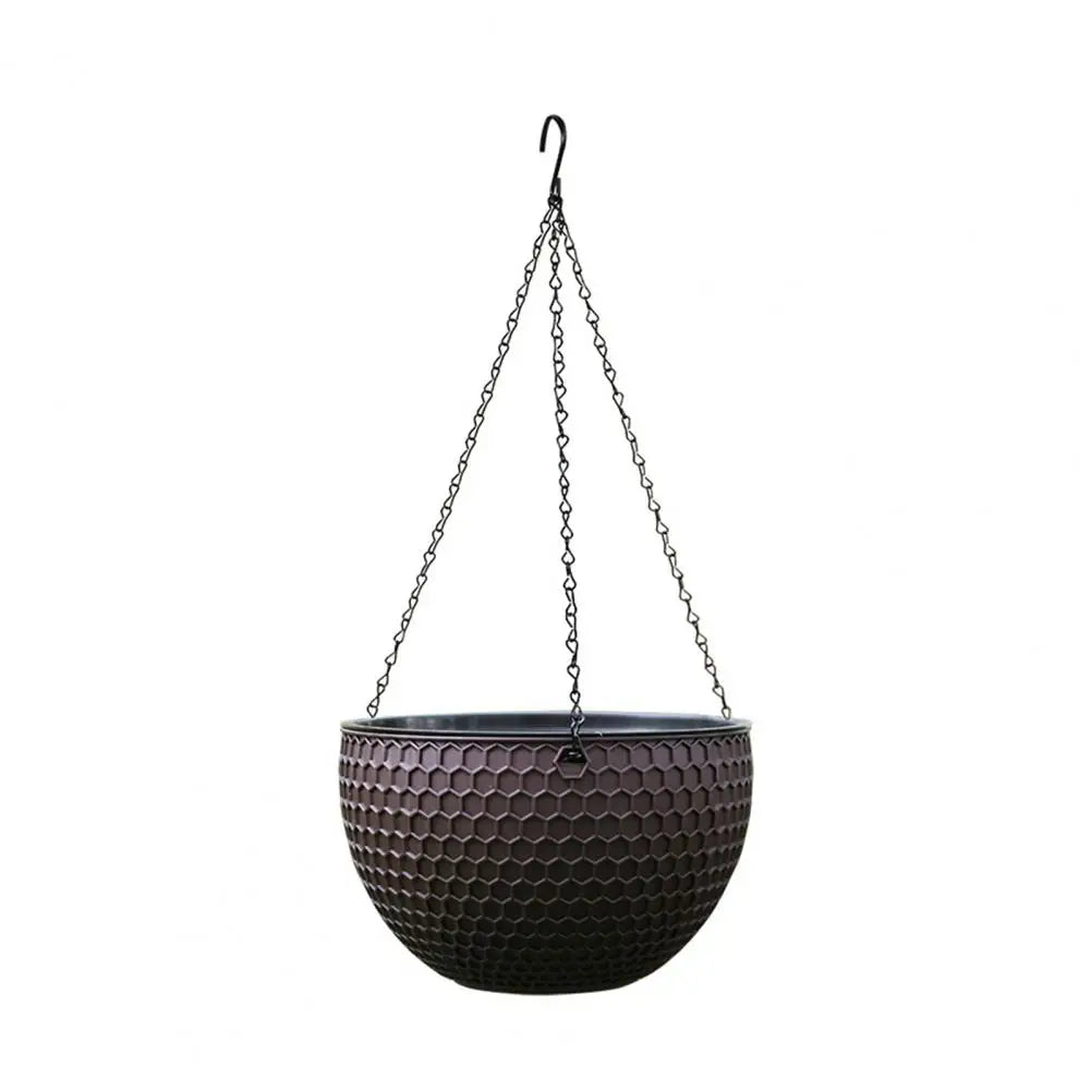 Beautiful Hanging Flower Pot 3 Sizes Waterproof Outdoor Resin Plant Hanger Hanging Flower Basket Self Water Absorption