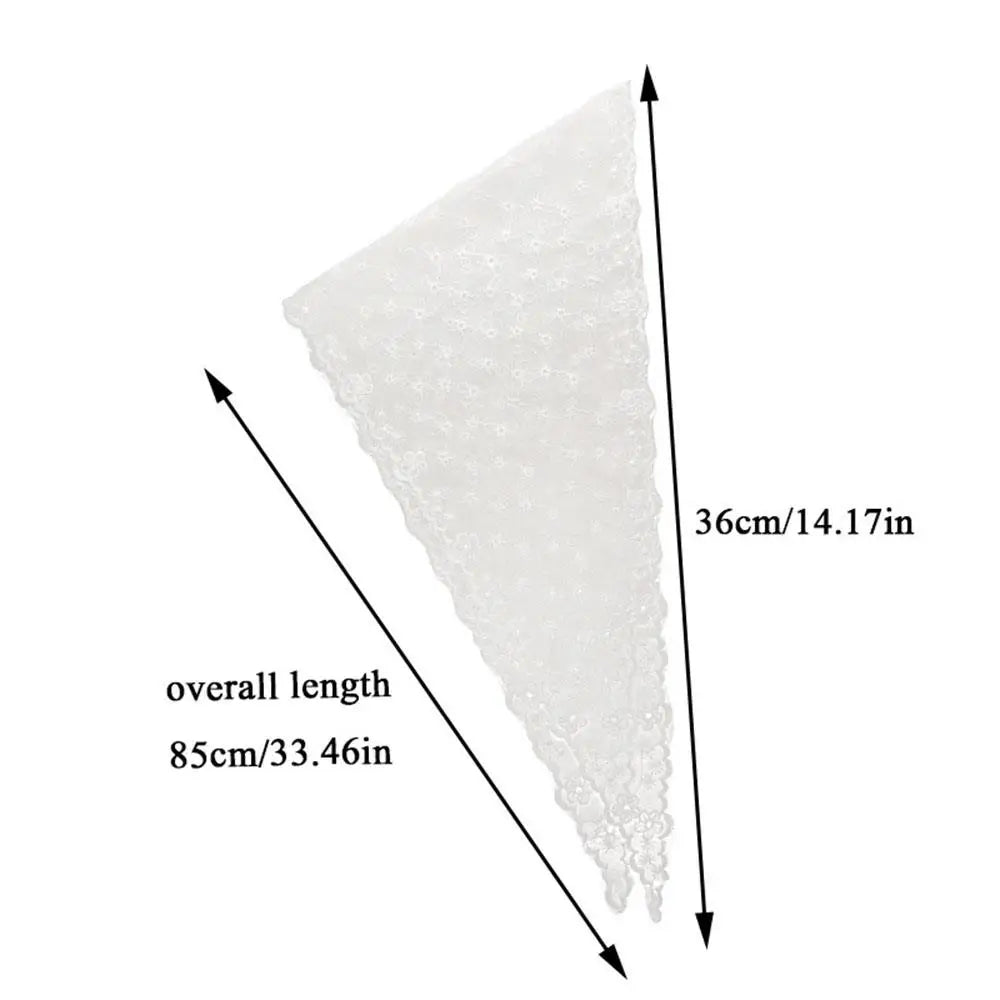 Lace Flower Elegant Temperament Lace Female Flower White Sweet Triangle Scarf Thin Breathable Ribbon Artistic Style Travel Photo