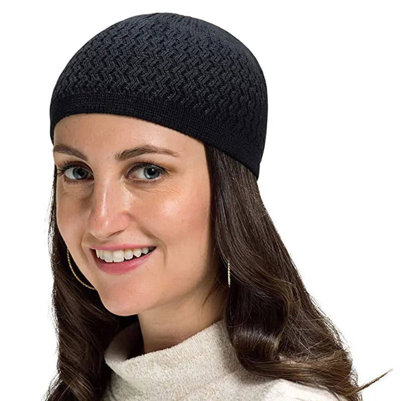 Unisex Beanies Cap Warm Islamic Ramadan Jewish Kippah Homme Hat Winter Knitted Muslim Men Prayer Hats Men's Wrap Head Caps