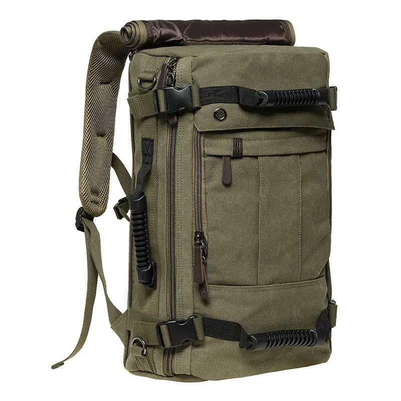 Travel Rucksack Multifunctional Travel Bucket Backpack Men 3 Colors Canvas College Student School Backpack