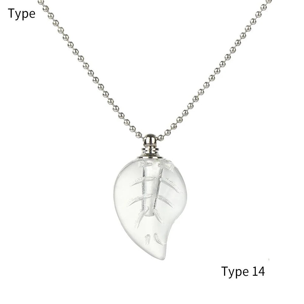 Natural Stone Perfume Bottle Necklace Amethysts Quartz Water Drop Pendant Necklace Crystal Essential Oil Diffuser Vial Jewelry