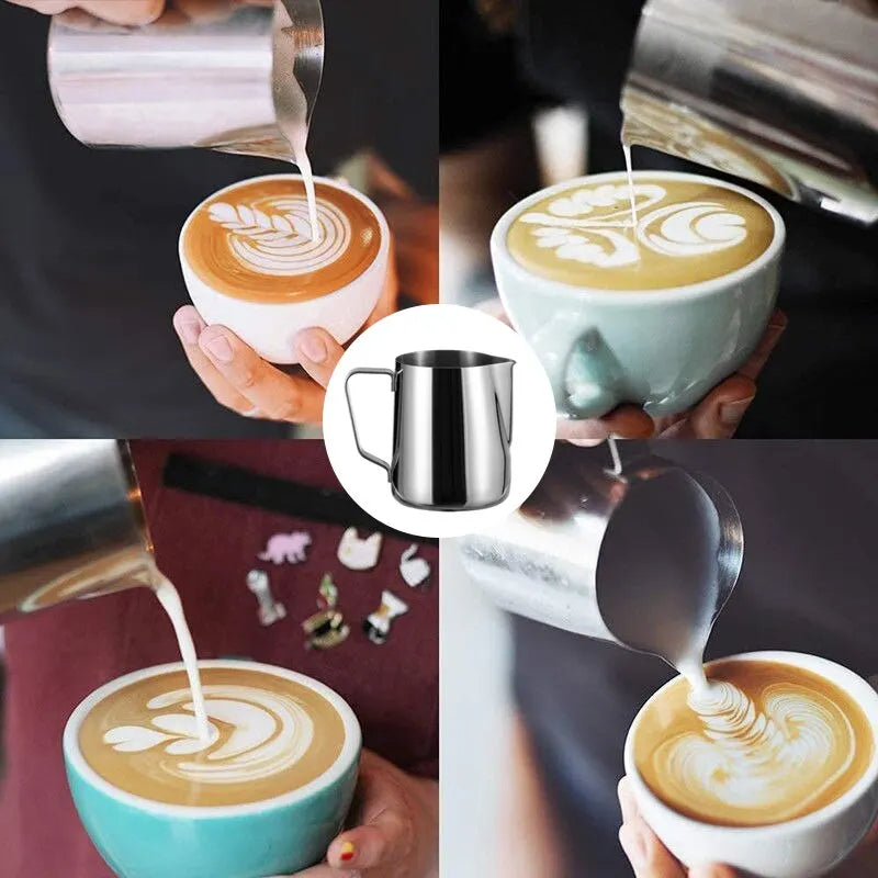 1Pc 150ml Silvery Stainless Steel Milk Frothing Pitcher Steaming Coffee Latte Frother Cup Cappuccino Milk Cream Froth Pitcher