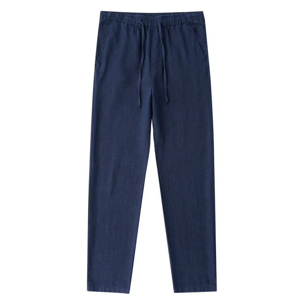 Casual Cotton Linen Chino Pants Men Wide Leg Lightweight Baggy Cotton Sweatpants Male Walking  Jogger Trousers Work