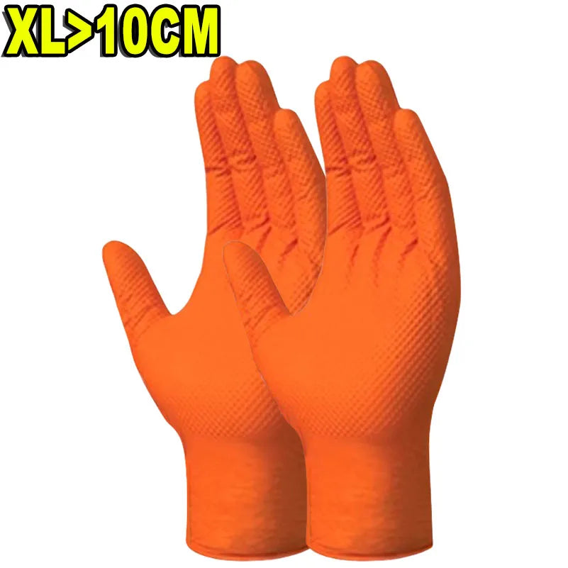Heavy Duty Nitrile Gloves 8Mil Extra Thick Mechanic Industrial Disposable Glove with Textured Grip Antislip Safety Work Gloves