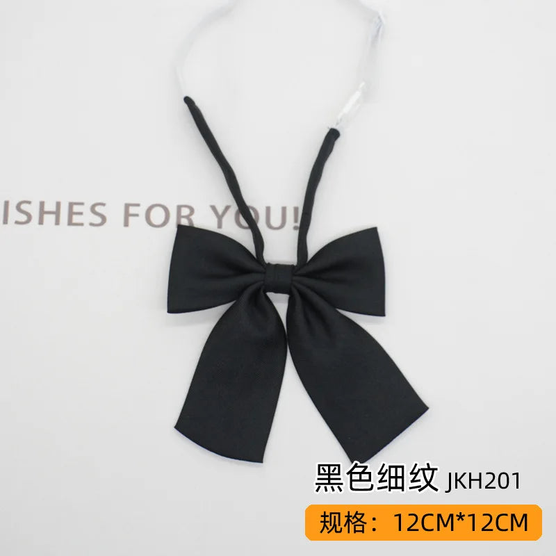 Trendy JK Ties Bowtie Women College Student Collar Neckwear Daily Shirt Accessories Cotton Plaid Bowknot Lolita Girls Lazy-tie