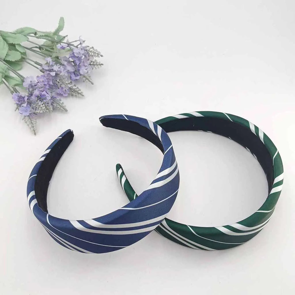 1/4 PCS Magic College Wizard Slytherin Costume Cosplay Style Vintage Hair Hoop Striped Girls Silk Headband Accessories