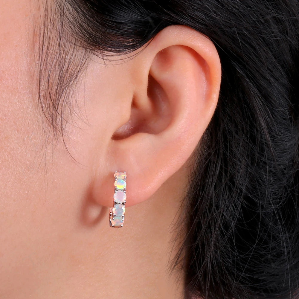 925 sterling silver Opal Earring Simple 16pcs round 4mm natural gemstones colorstone fine jewelry for women  nice gift TBJ 2024