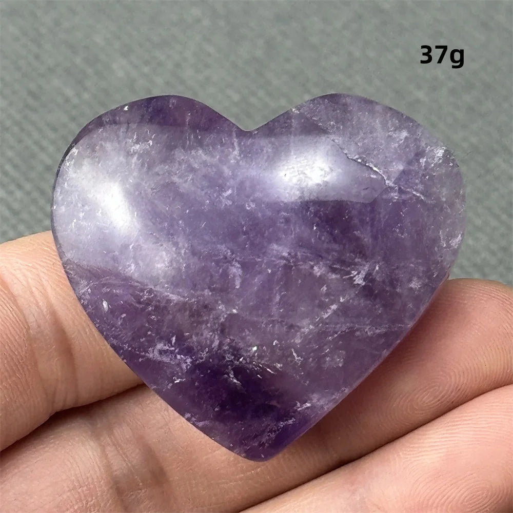 Natural Amethyst Heart Shaped Love Gemstone Meaning Love Healing Reiki Meditation Energy Witchcraft Home Decoration
