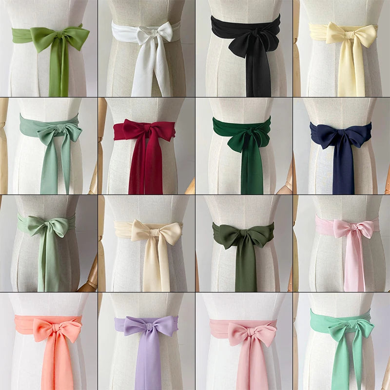 Traditional Chinese Girdle Hanfu Belt 200cm Summer Chiffon Belt Hanfu Waistband Dress Lace Up Long Ribbon Dress Sash Straps