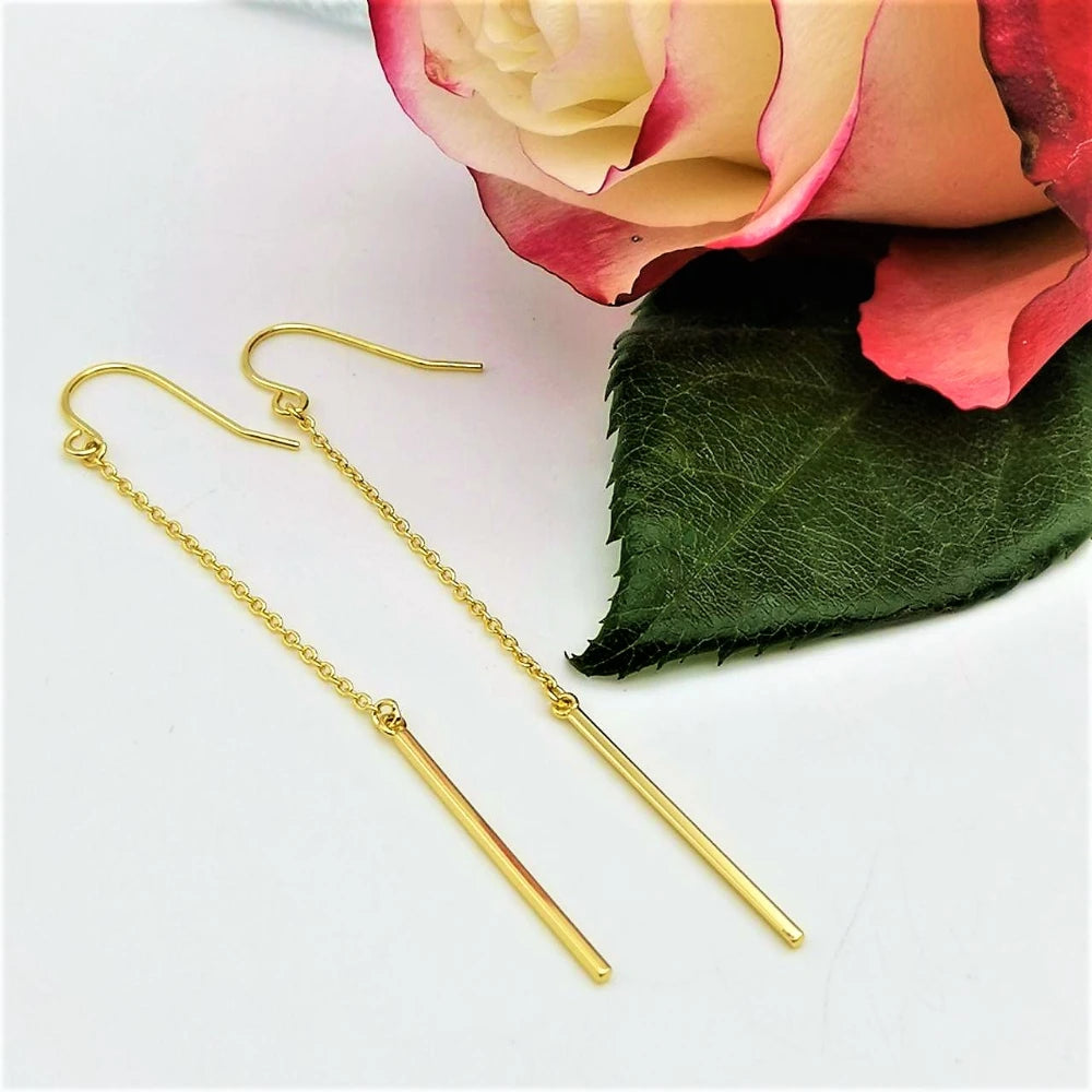e-Manco Trendy Long Earrings for Women Korean Drop Dangle Earrings Minimalist Fish Hoop Earrings Fashion Jewelry