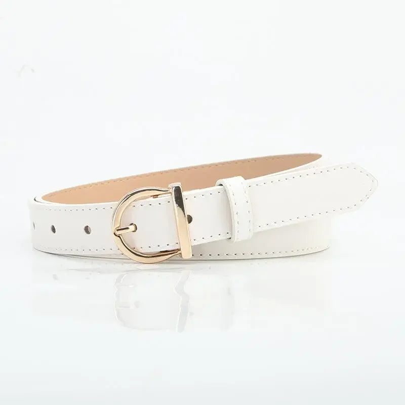 Women's Belt Fashion Pin Buckle Thin Belt Genuine Luxury Soft Belt Women With Cargo Pants Jeans Windproof Belt Pu Leather Belt