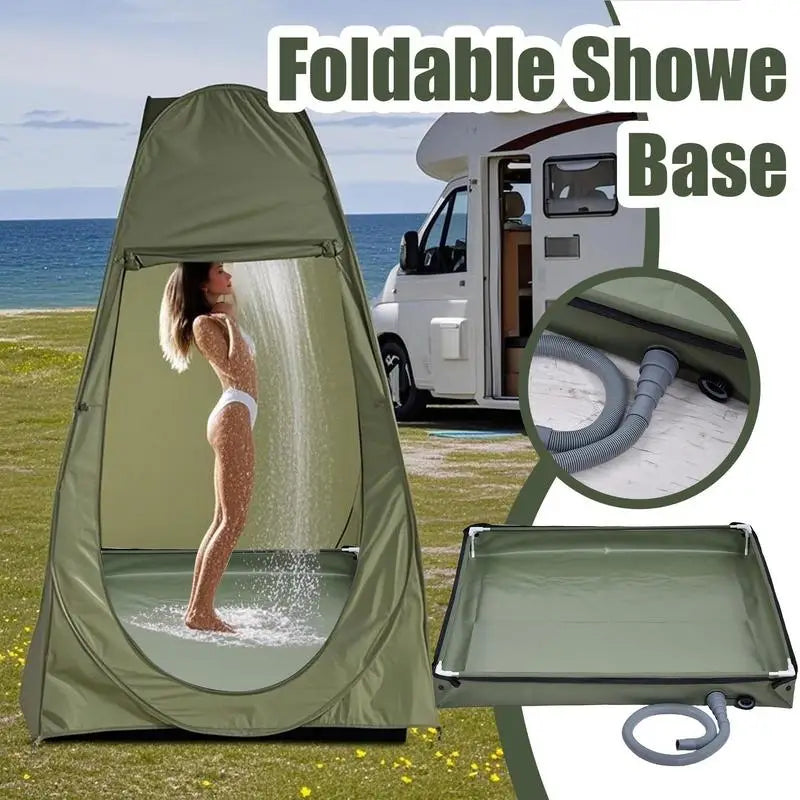 Foldable Shower Tent Floor Base Outdoor Tent Shower Tray Folding Shower Pan Pets Shower Basin Base For Camping Travel
