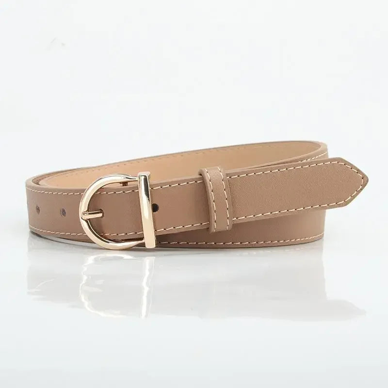 Women's Belt Fashion Pin Buckle Thin Belt Genuine Luxury Soft Belt Women With Cargo Pants Jeans Windproof Belt Pu Leather Belt