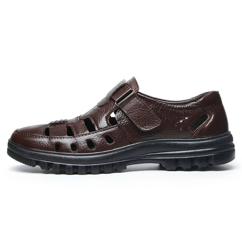 Genuine Leather Sandals Men Summer Shoes Non-slip Flat Soft Casual Brand Footwear