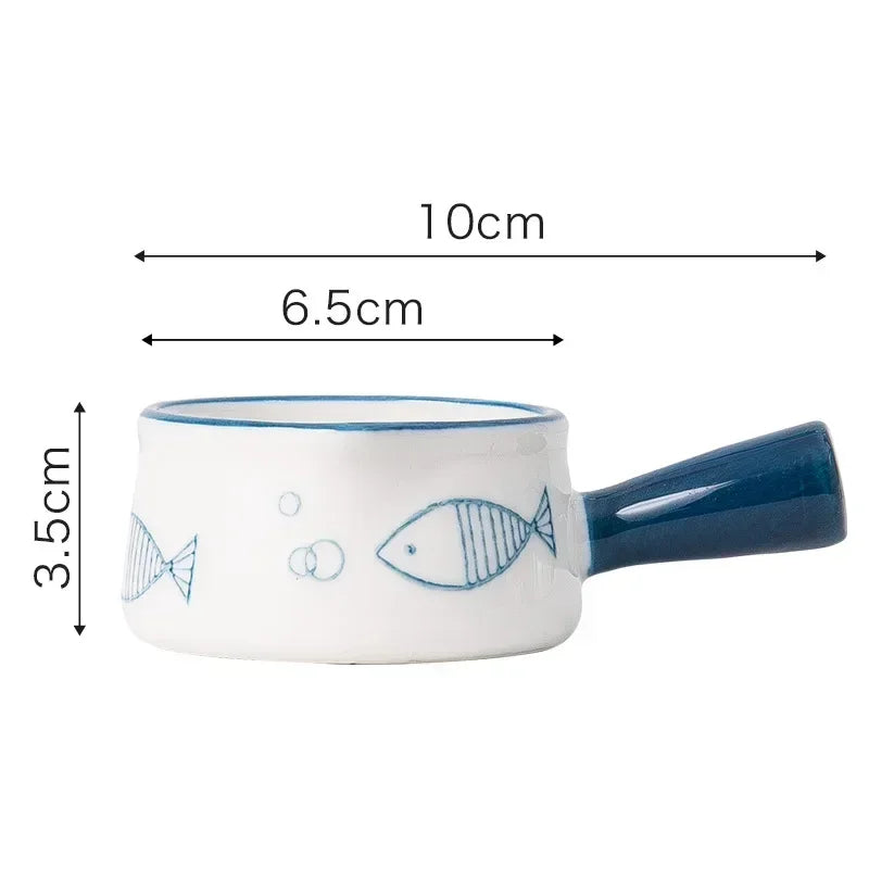 Ceramic Milk Jugs Creamer Cup with Handle Japanese Milk Frothing Coffee Sugar Pot Jam Bowl Seasoning Sauce Dish Kitchen Cookware