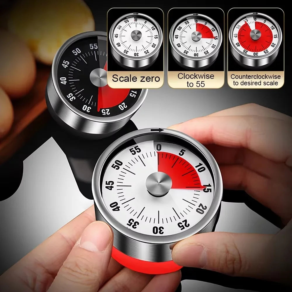 Countdown Reminder Magnetic Mechanical Visual Timers Classroom Baking Clock for Teaching Meeting Kitchen Cooking Baking Working
