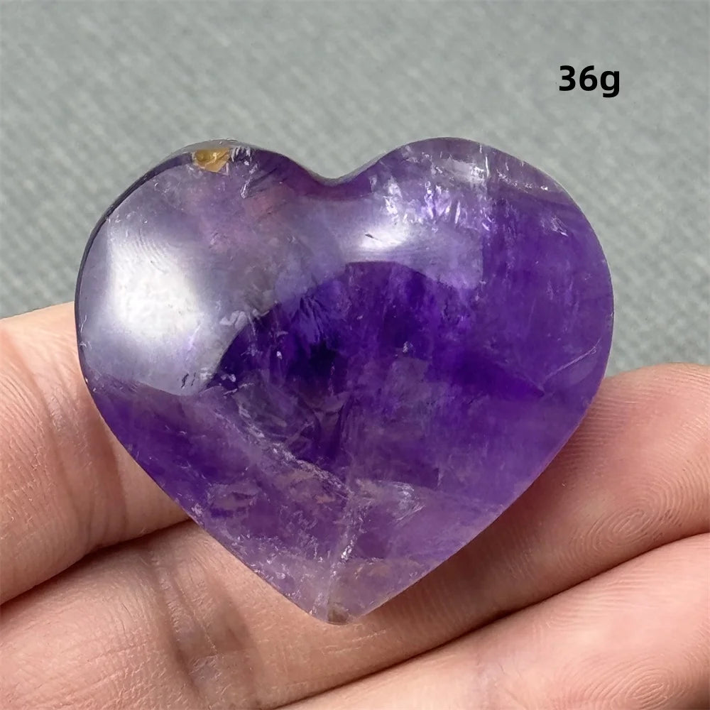 Natural Amethyst Heart Shaped Love Gemstone Meaning Love Healing Reiki Meditation Energy Witchcraft Home Decoration