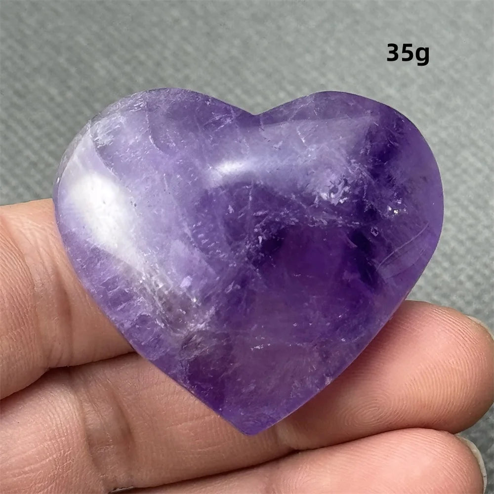 Natural Amethyst Heart Shaped Love Gemstone Meaning Love Healing Reiki Meditation Energy Witchcraft Home Decoration