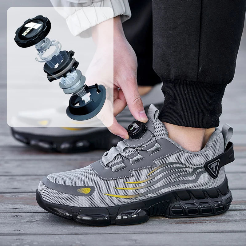 work & safety shoes mens for work  Anti smashing and anti piercing Anti smashing lightweight breathable men's boots