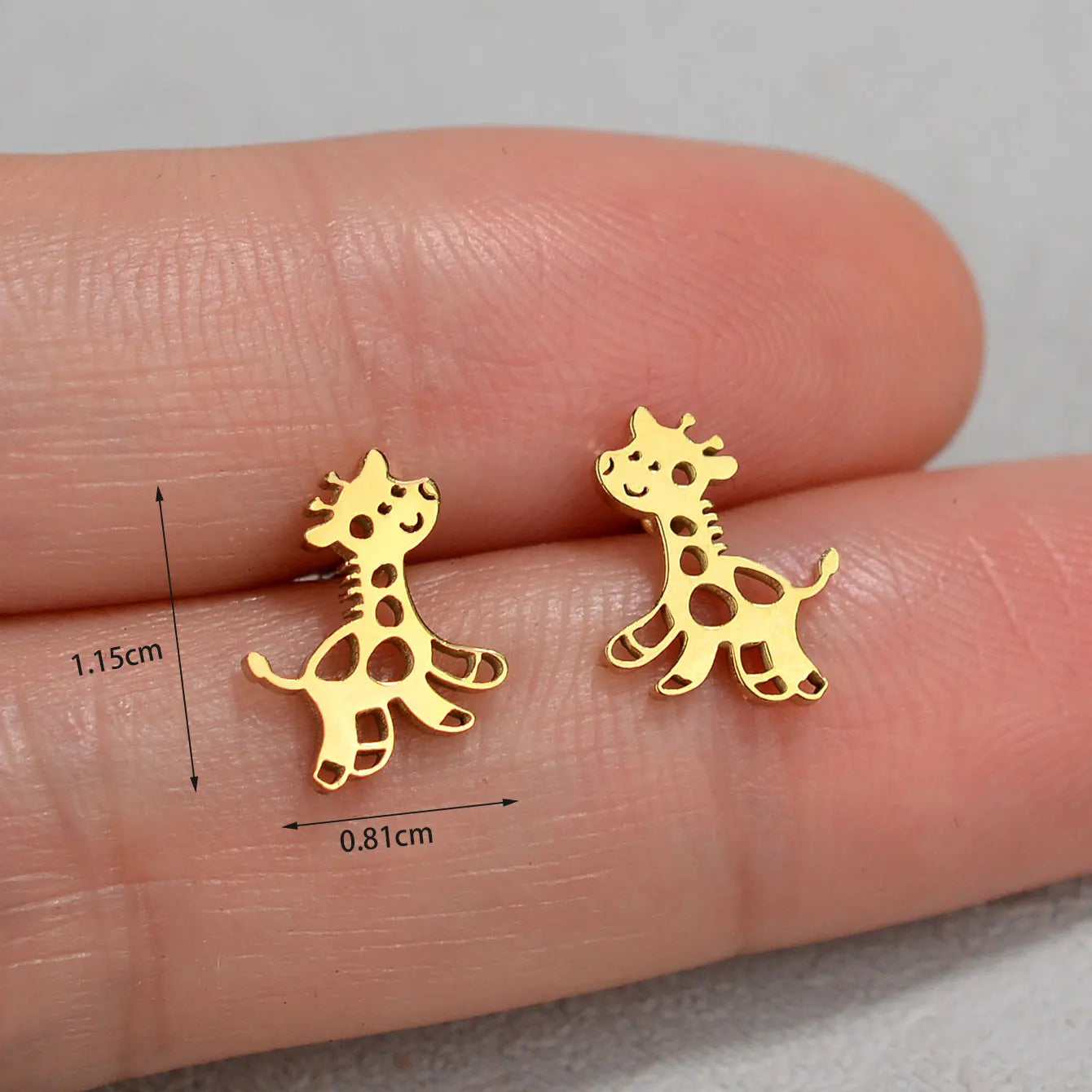 Minimalist Stainless Steel Earings Mini Heart Star Geometric Stud Earrings For Women Cute Cat Dog Flower Leaf Earrings Jewelry